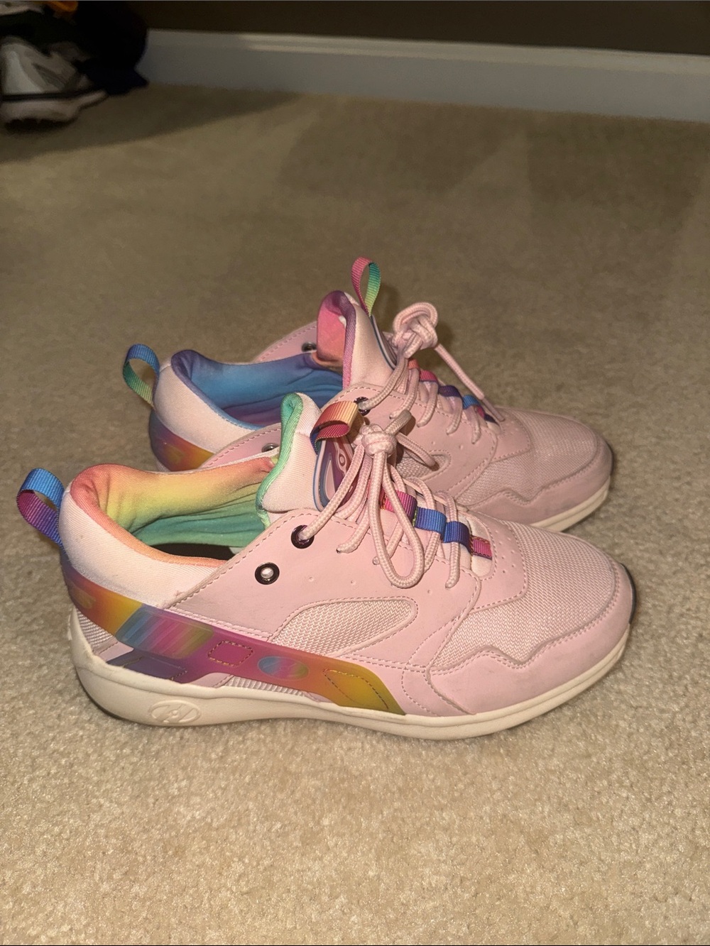 Heelys Pink Sneakers with Rainbow Trim